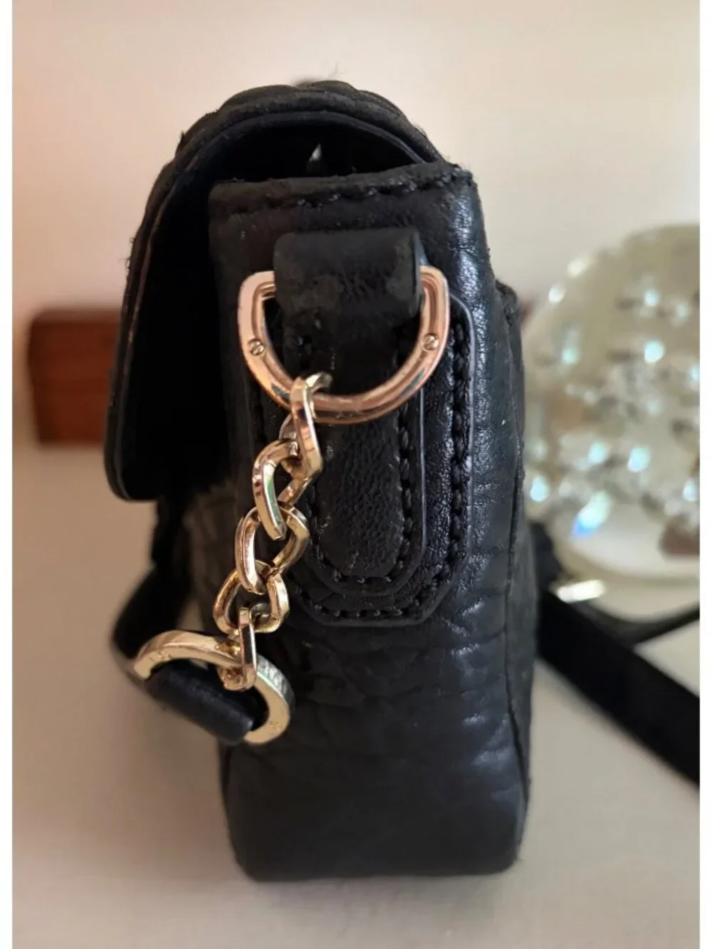 Tory Burch Parkan Crossbody Black Pebbled Handbag
